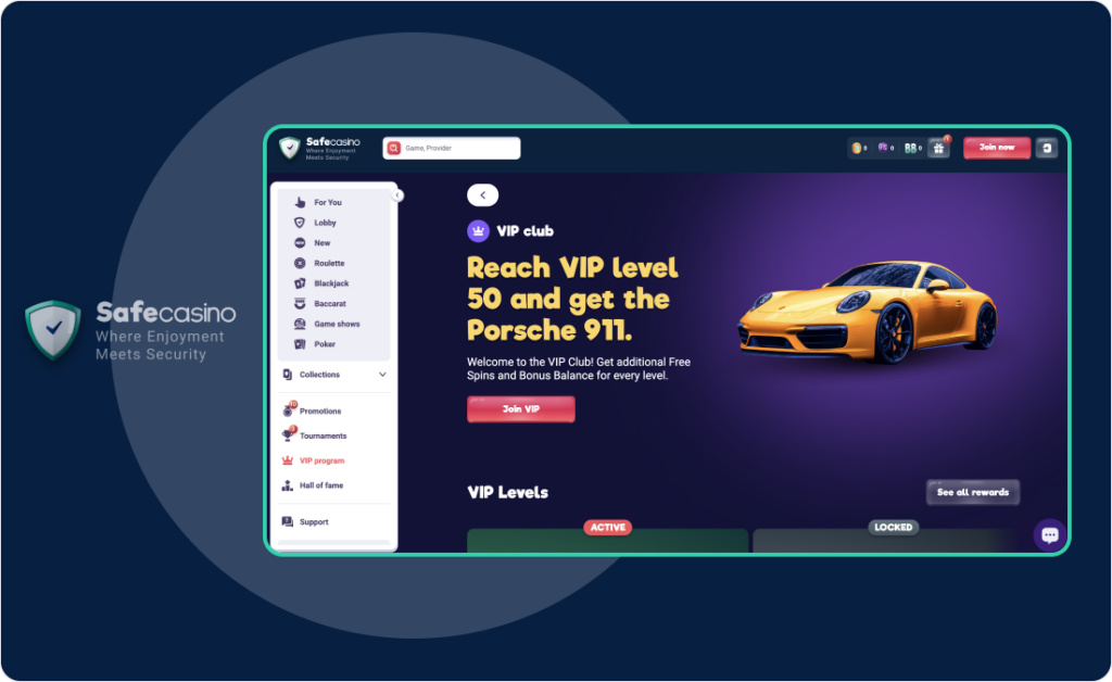 Πρόγραμμα VIP του SafeCasino